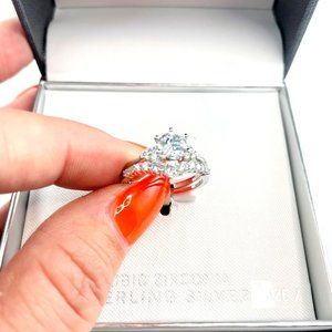 Engagement Ring Set, Cubic Zirconia Sterling Silver